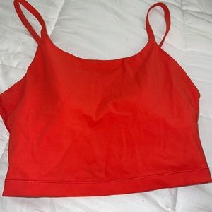 Red cropped tank top
